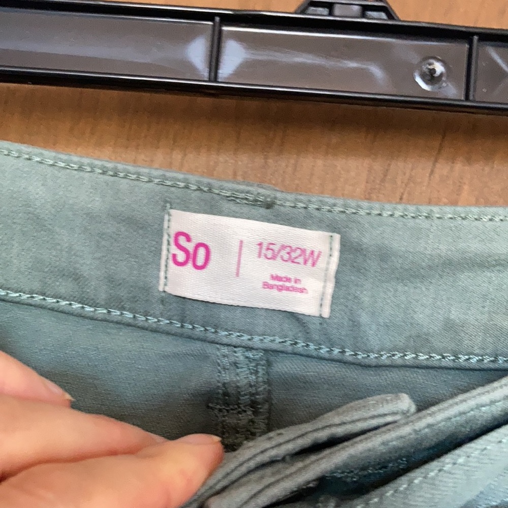 So high rise belted jegging green size 15 / 32 juniors - Picture 13 of 17